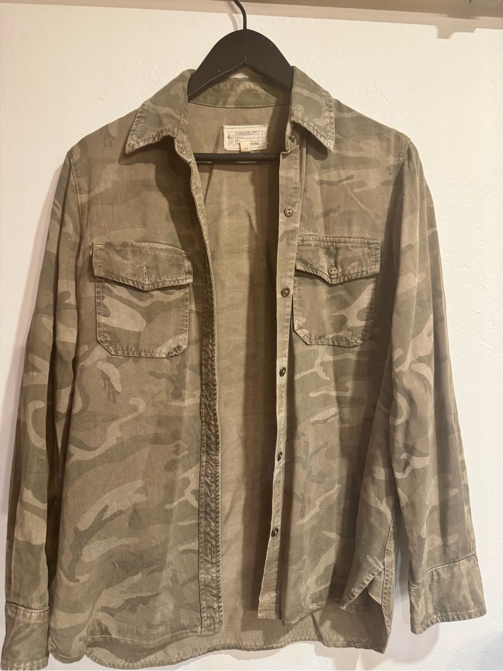 Current/Elliott Olive Camo Military Shirt Jacket